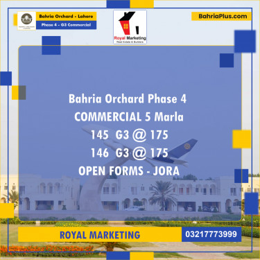 Commercial Plot for Sale in Phase 4 - G3 Commercial -  Bahria Orchard, Lahore - (BP-256399)