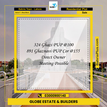 10 Marla Residential Plot for Sale in Sector F - Ghazi Block -  Bahria Town, Lahore - (BP-256429)