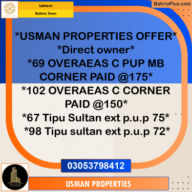 Residential Plot for Sale in Bahria Town, Lahore - (BP-256467)