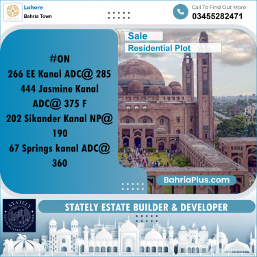 1 Kanal Residential Plot for Sale in Bahria Town, Lahore - (BP-256491)