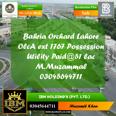 5 Marla Residential Plot for Sale in OLC-A Ext. Block -  Bahria Orchard, Lahore - (BP-256504)
