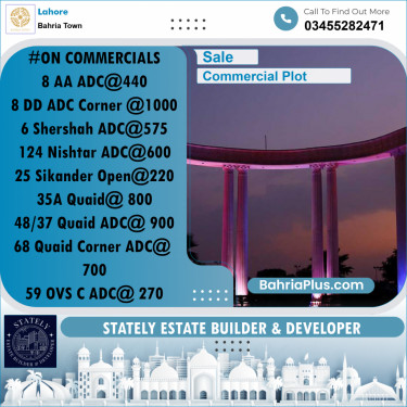Commercial Plot for Sale in Bahria Town, Lahore - (BP-256505)