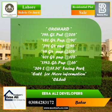 Residential Plot for Sale in Bahria Orchard, Lahore - (BP-256514)