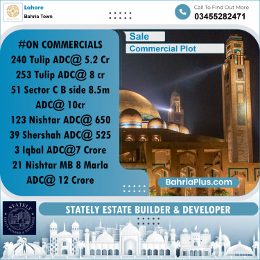 Commercial Plot for Sale in Bahria Town, Lahore - (BP-256517)