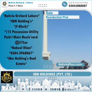 5 Marla Residential Plot for Sale in Phase 2 - F Block -  Bahria Orchard, Lahore - (BP-256528)