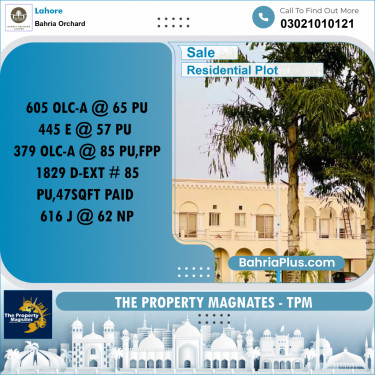 Residential Plot for Sale in Bahria Orchard, Lahore - (BP-256583)