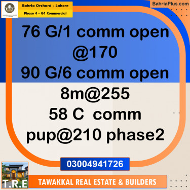 5 Marla Commercial Plot for Sale in Phase 4 - G1 Commercial -  Bahria Orchard, Lahore - (BP-256595)