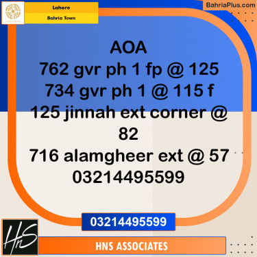 Residential Plot for Sale in Bahria Town, Lahore - (BP-256633)