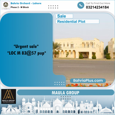 5 Marla Residential Plot for Sale in Phase 2 - M Block -  Bahria Orchard, Lahore - (BP-256649)