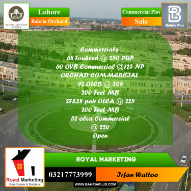 Commercial Plot for Sale in Bahria Orchard, Lahore - (BP-256660)