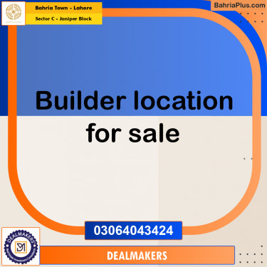 10 Marla Residential Plot for Sale in Sector C - Janiper Block -  Bahria Town, Lahore - (BP-256685)