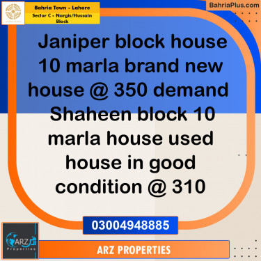Residential Plot for Sale in Sector C - Nargis/Hussain Block -  Bahria Town, Lahore - (BP-256723)