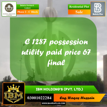 5 Marla Residential Plot for Sale in Phase 2 - C Block -  Bahria Orchard, Lahore - (BP-256775)