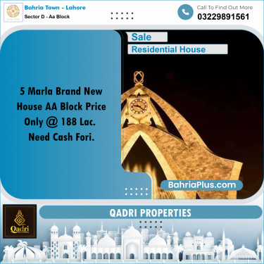5 Marla Residential House for Sale in Sector D - AA Block -  Bahria Town, Lahore - (BP-256812)