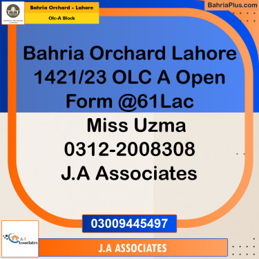 5 Marla Residential Plot for Sale in OLC-A Block -  Bahria Orchard, Lahore - (BP-256879)