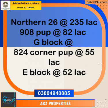 Residential Plot for Sale in Phase 2 - G Block -  Bahria Orchard, Lahore - (BP-256928)