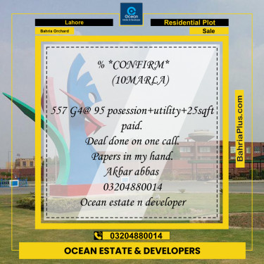 Residential Plot for Sale in Bahria Orchard, Lahore - (BP-256941)