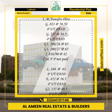 Residential Plot for Sale in Bahria Orchard, Lahore - (BP-256961)
