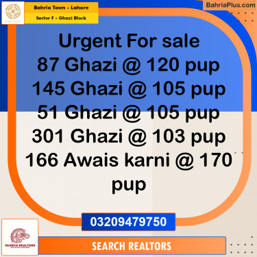 10 Marla Residential Plot for Sale in Sector F - Ghazi Block -  Bahria Town, Lahore - (BP-257023)
