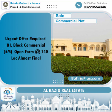 5 Marla Commercial Plot for Sale in Phase 2 - L Block Commercial -  Bahria Orchard, Lahore - (BP-257035)