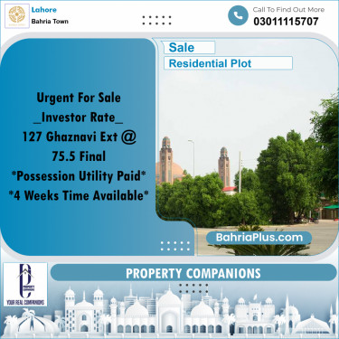 Residential Plot for Sale in Bahria Town, Lahore - (BP-257114)