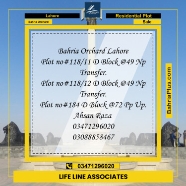 5 Marla Residential Plot for Sale in Bahria Orchard, Lahore - (BP-257141)