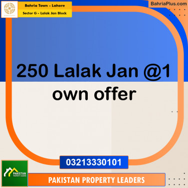 5 Marla Residential Plot for Sale in Sector G - Lalak Jan Block -  Bahria Town, Lahore - (BP-257237)