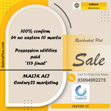 10 Marla Residential Plot for Sale in Bahria Orchard, Lahore - (BP-257291)
