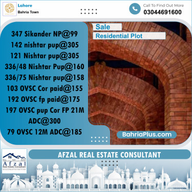 Residential Plot for Sale in Bahria Town, Lahore - (BP-257313)