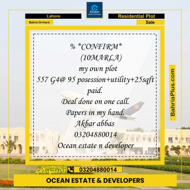 Residential Plot for Sale in Bahria Orchard, Lahore - (BP-257330)