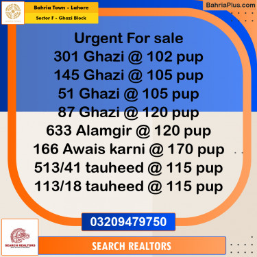 10 Marla Residential Plot for Sale in Sector F - Ghazi Block -  Bahria Town, Lahore - (BP-257337)