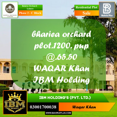 5 Marla Residential Plot for Sale in Phase 2 - C Block -  Bahria Orchard, Lahore - (BP-257353)
