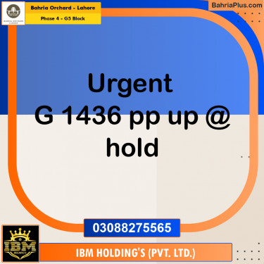 5 Marla Residential Plot for Sale in Phase 4 - G5 Block -  Bahria Orchard, Lahore - (BP-257360)