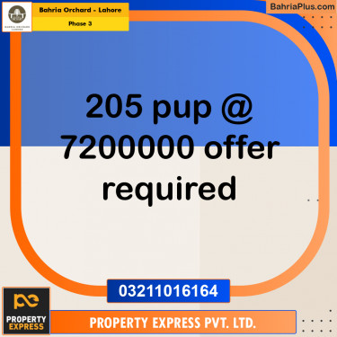 8 Marla Residential Plot for Sale in Phase 3 -  Bahria Orchard, Lahore - (BP-257408)