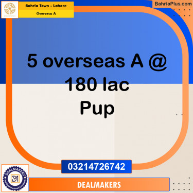 10 Marla Residential Plot for Sale in Overseas A -  Bahria Town, Lahore - (BP-257452)