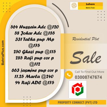 Residential Plot for Sale in Bahria Town, Lahore - (BP-257505)