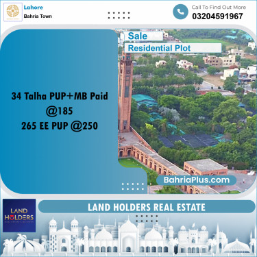 Residential Plot for Sale in Bahria Town, Lahore - (BP-257513)