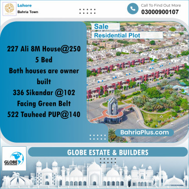 Residential Plot for Sale in Bahria Town, Lahore - (BP-257526)