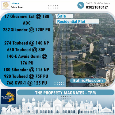 Residential Plot for Sale in Bahria Town, Lahore - (BP-257533)
