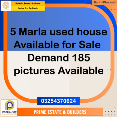 5 Marla Residential House for Sale in Sector D - AA Block -  Bahria Town, Lahore - (BP-257549)