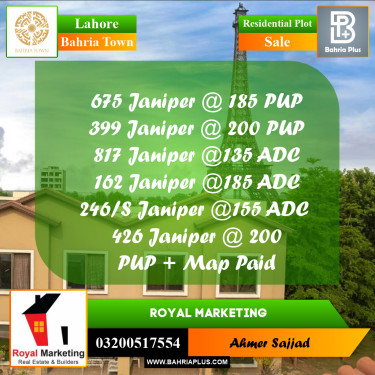 Residential Plot for Sale in Bahria Town, Lahore - (BP-257689)