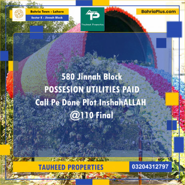 5 Marla Residential Plot for Sale in Sector E - Jinnah Block -  Bahria Town, Lahore - (BP-257692)