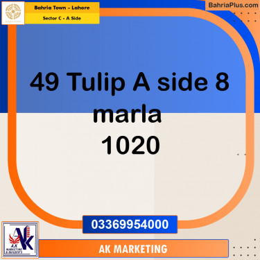 Commercial Plot for Sale in Sector C - A Side -  Bahria Town, Lahore - (BP-257803)