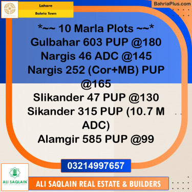 Residential Plot for Sale in Bahria Town, Lahore - (BP-257819)
