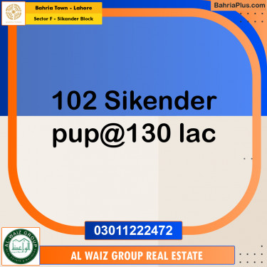 10 Marla Residential Plot for Sale in Sector F - Sikander Block -  Bahria Town, Lahore - (BP-257827)
