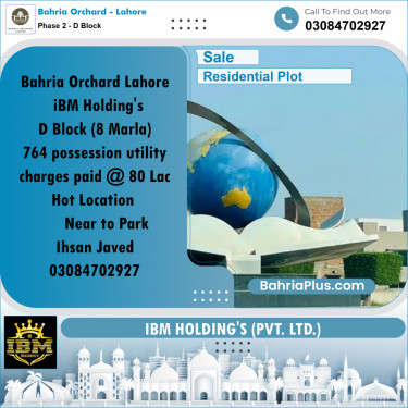 8 Marla Residential Plot for Sale in Phase 2 - D Block -  Bahria Orchard, Lahore - (BP-257834)