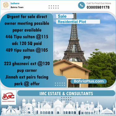 Residential Plot for Sale in Bahria Town, Lahore - (BP-257838)