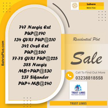 Residential Plot for Sale in Bahria Town, Lahore - (BP-257873)