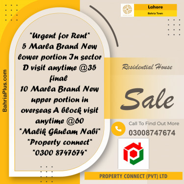 Residential House for Sale in Bahria Town, Lahore - (BP-257896)