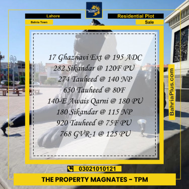 Residential Plot for Sale in Bahria Town, Lahore - (BP-257950)